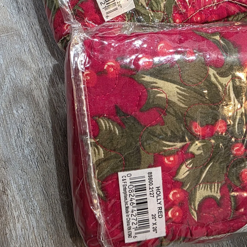 April Cornell Festive Red and Green Holiday Sham